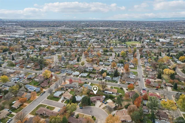 an aerial view of multiple house