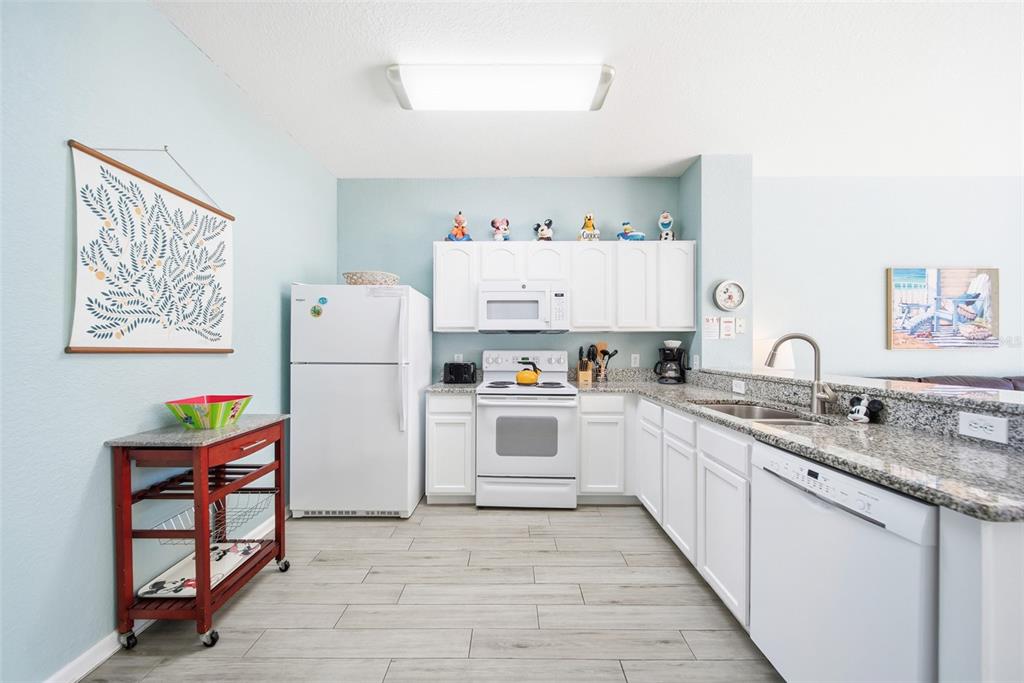 2556 Renshaw Street Kissimmee, FL 34747 - Photo 11 of 26 a kitchen with stainless steel appliances granite countertop a refrigerator sink and cabinets