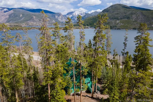 a view of lake with mountain