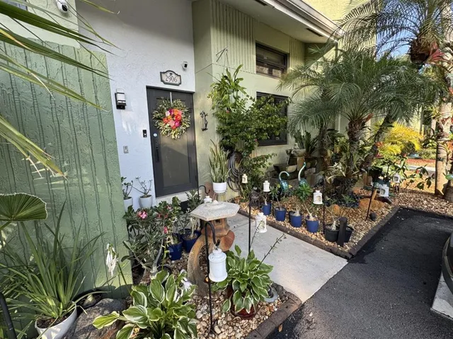 an outdoor space view with garden