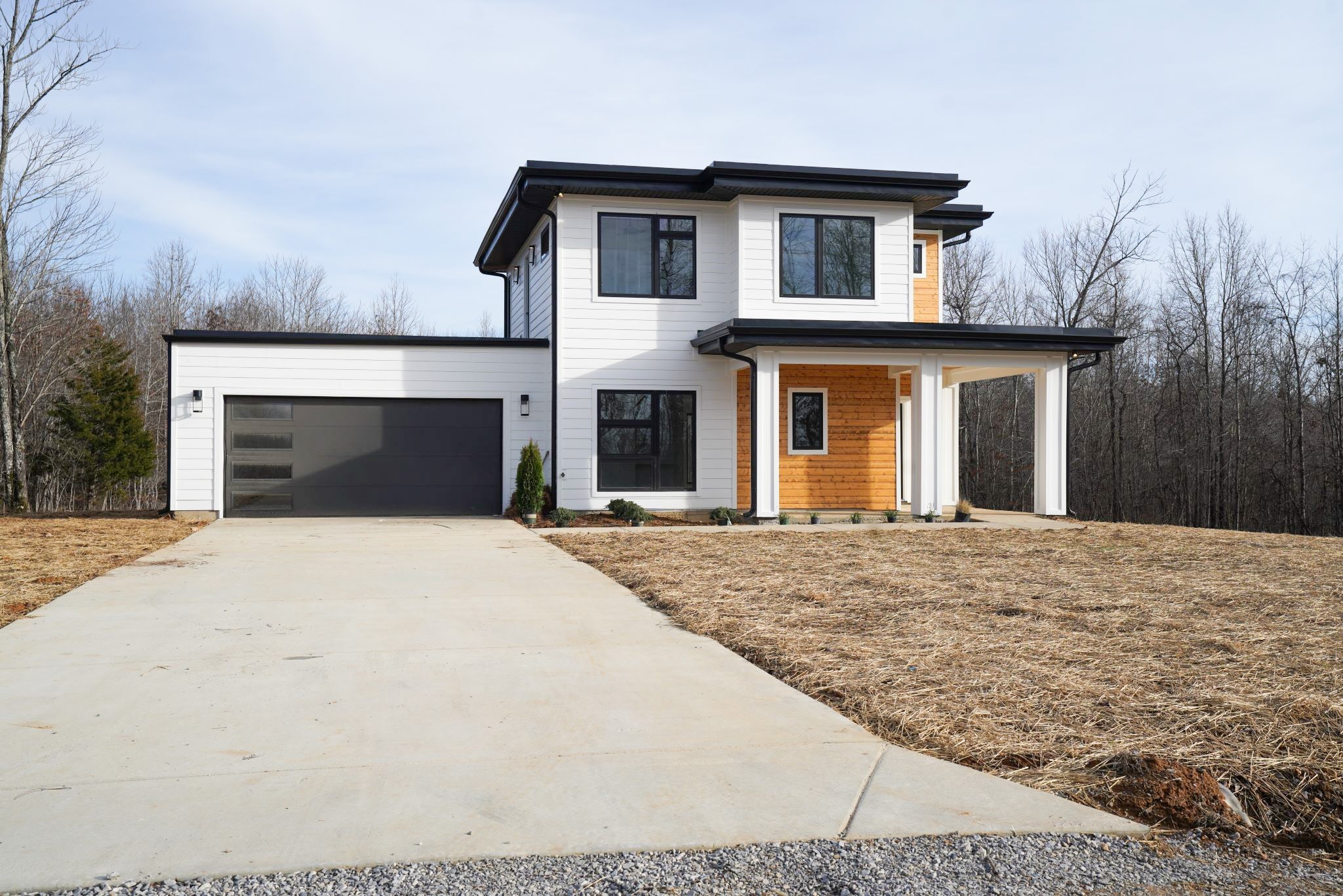 a front view of a house