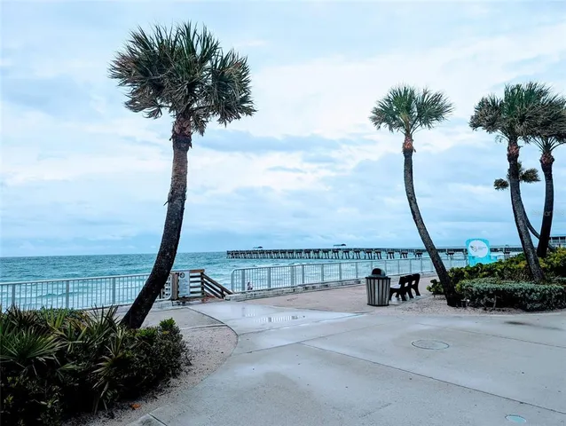 a view of a swimming pool and lake view