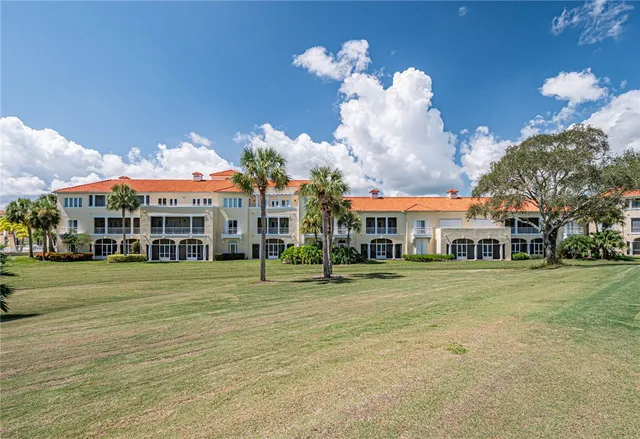 a front view of building with outdoor space