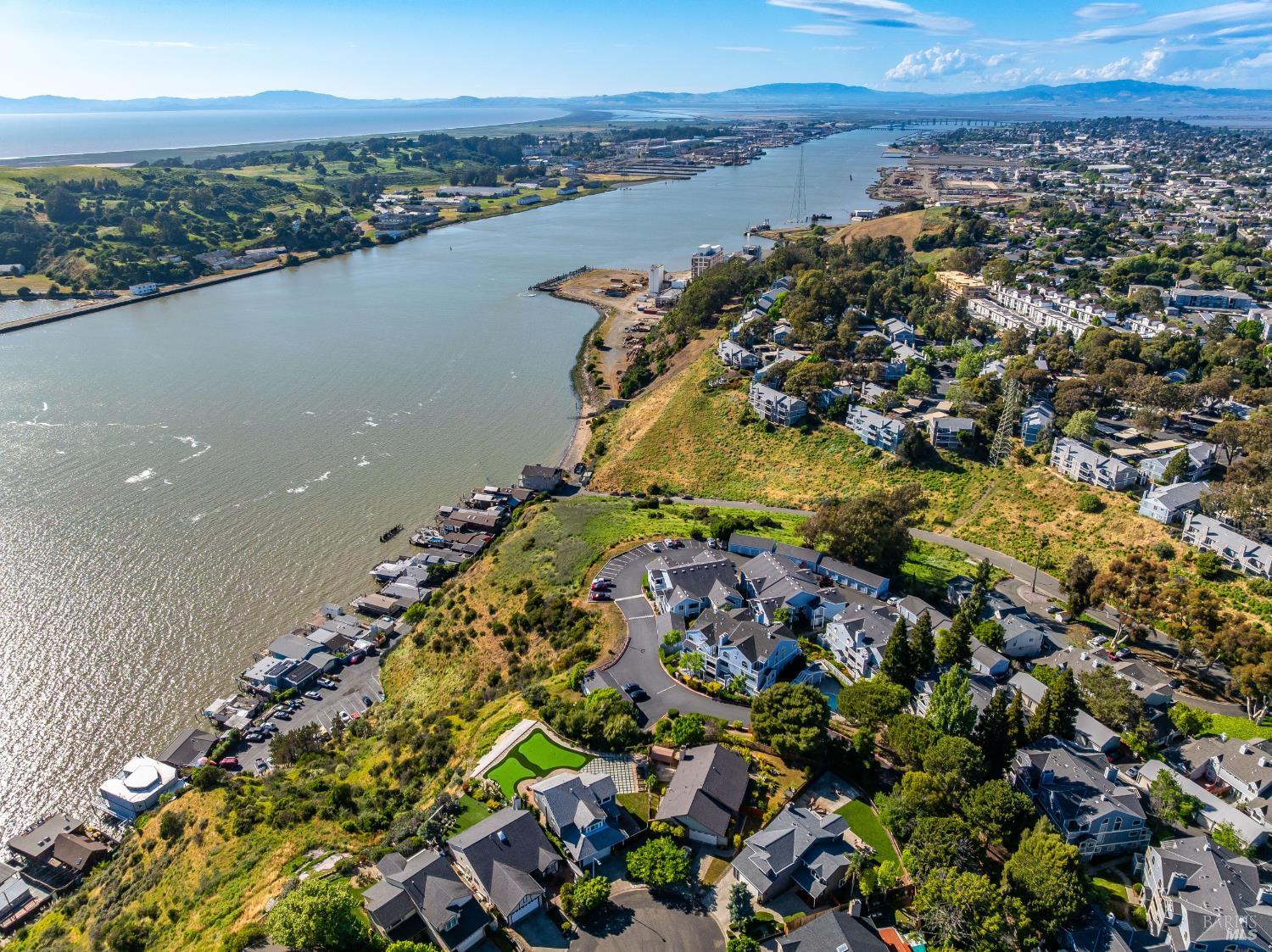 201 Sandy Beach Road Vallejo, CA 94590 - Photo 13 of 32 an aerial view of a residential houses with outdoor space and mountain view in back