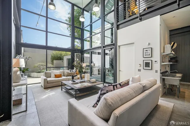 a living room with furniture