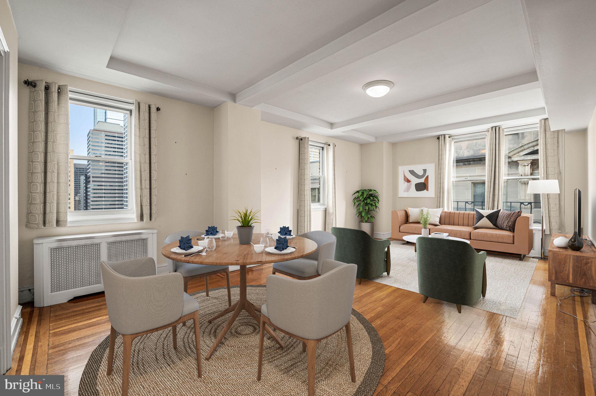1901 Walnut Street, Unit 17F Philadelphia, PA 19103 - Photo 1 of 25 Living/dining room - Virtually staged
