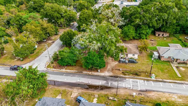 a view of a yard with an outdoor space