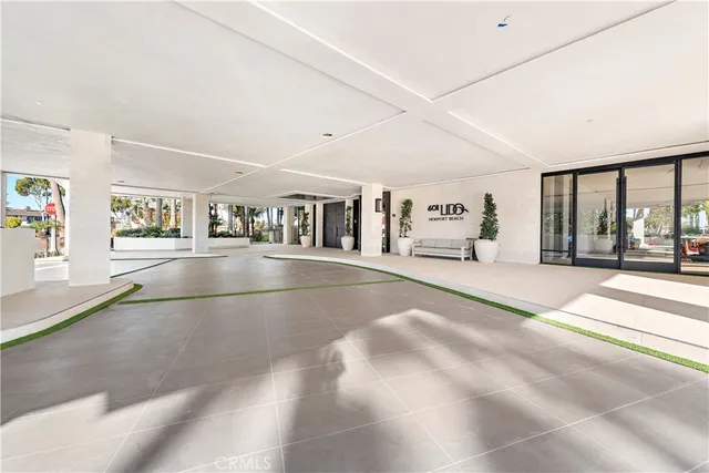 a view of a hall with the floor