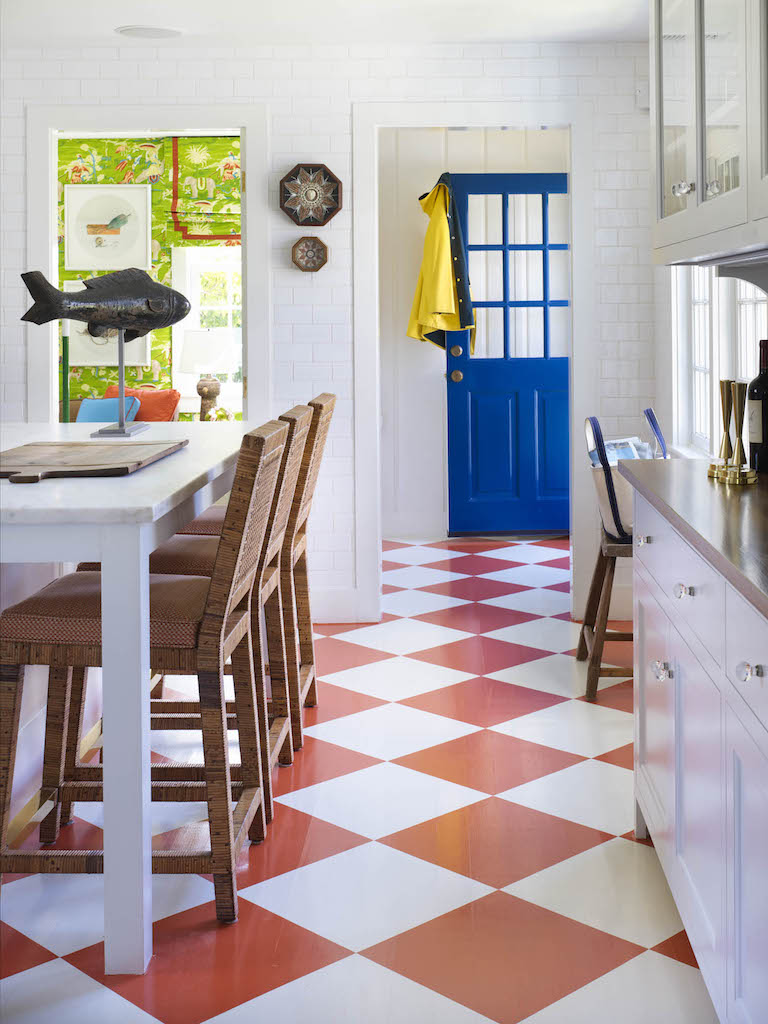 6 Gardner Road Nantucket, MA 02554 - Photo 34 of 62 Beautiful Chef's kitchen with custom painted floors by Audrey Sterk