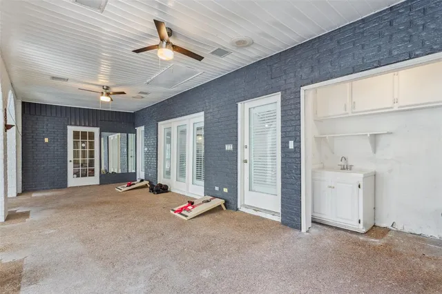 a view of a outdoor space with a patio