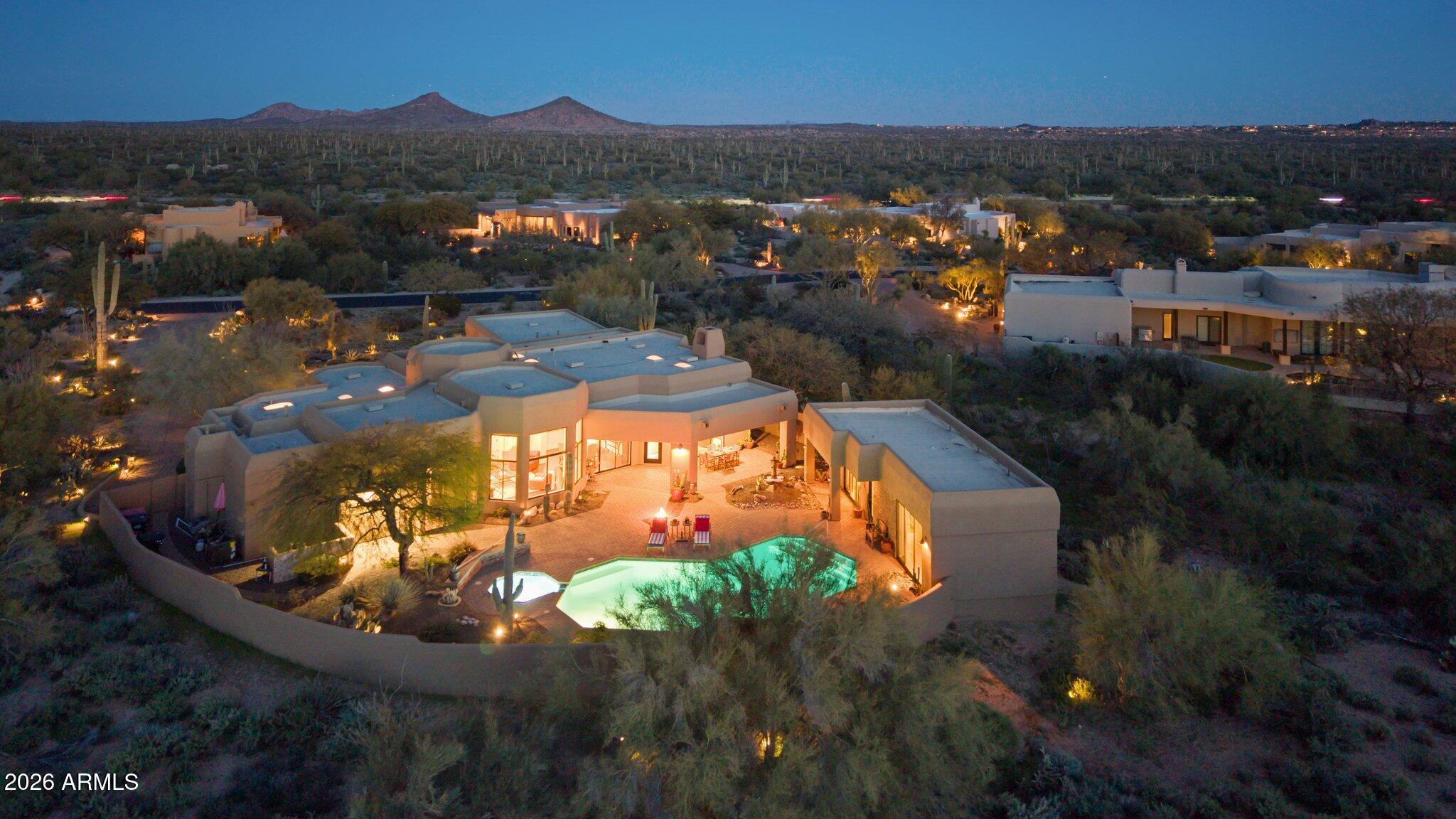 Night time aerial view