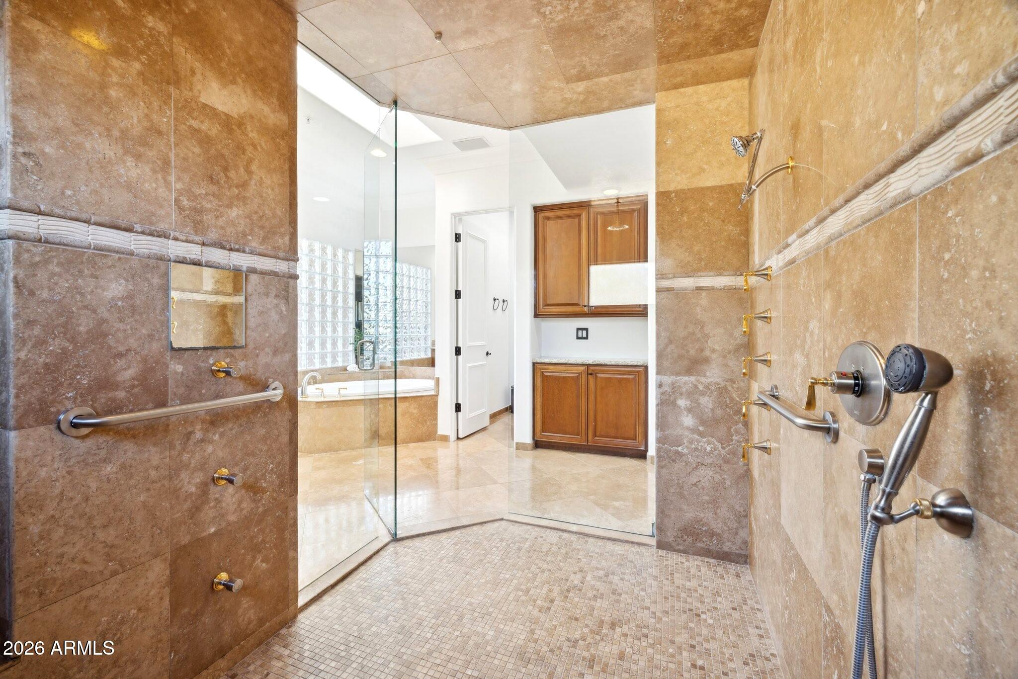 30600 North Pima Road, Unit 81 Scottsdale, AZ 85266 - Photo 30 of 66 Glass enclosed travertine shower