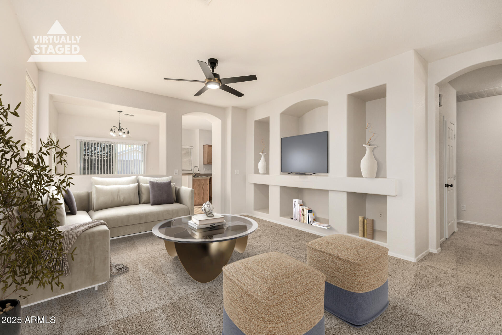 3622 South Joshua Tree Lane Gilbert, AZ 85297 - Photo 6 of 37 a living room with furniture and a large window