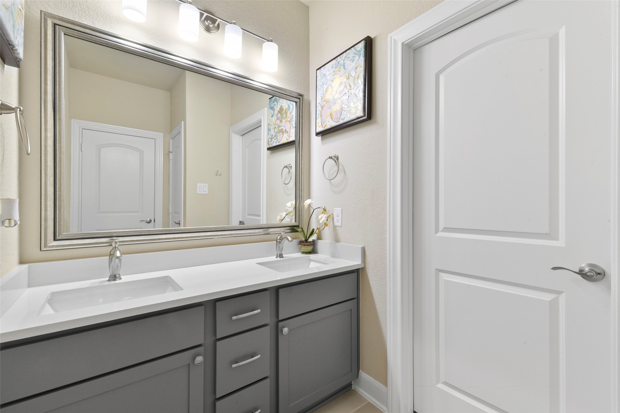 4582 Silver Moon Drive Spring, TX 77386 - Photo 41 of 48 a bathroom with a sink and a mirror