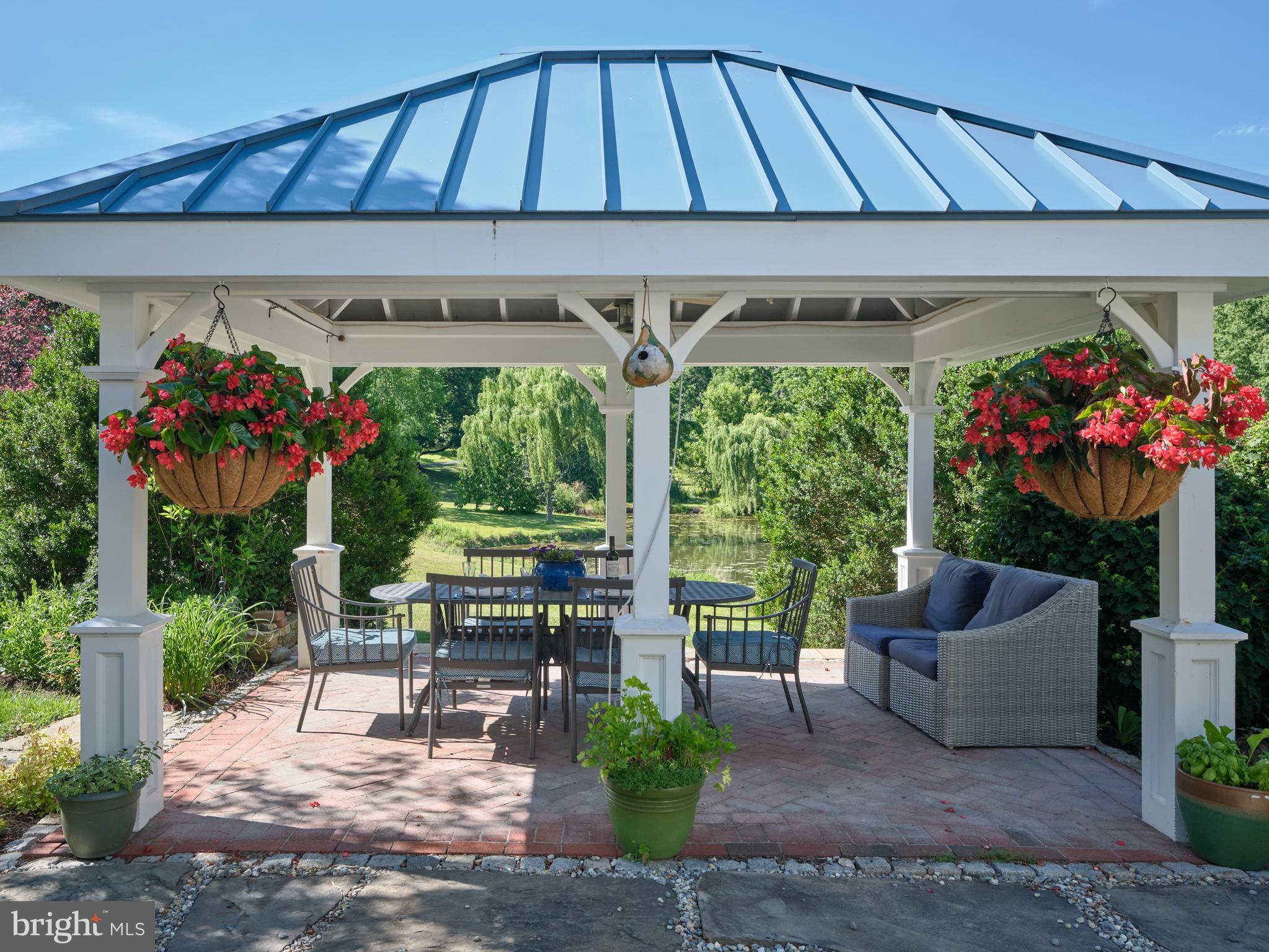 941 Mt Eyre Road Washington Crossing, PA 18977 - Photo 50 of 67 Outdoor Dining Area overlooking Pond