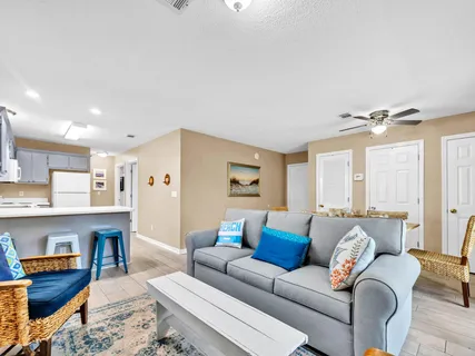 a living room with furniture and a couch