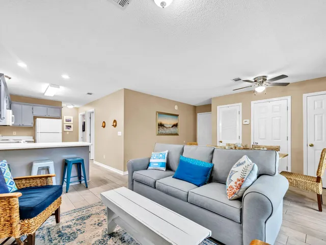 a living room with furniture and a couch