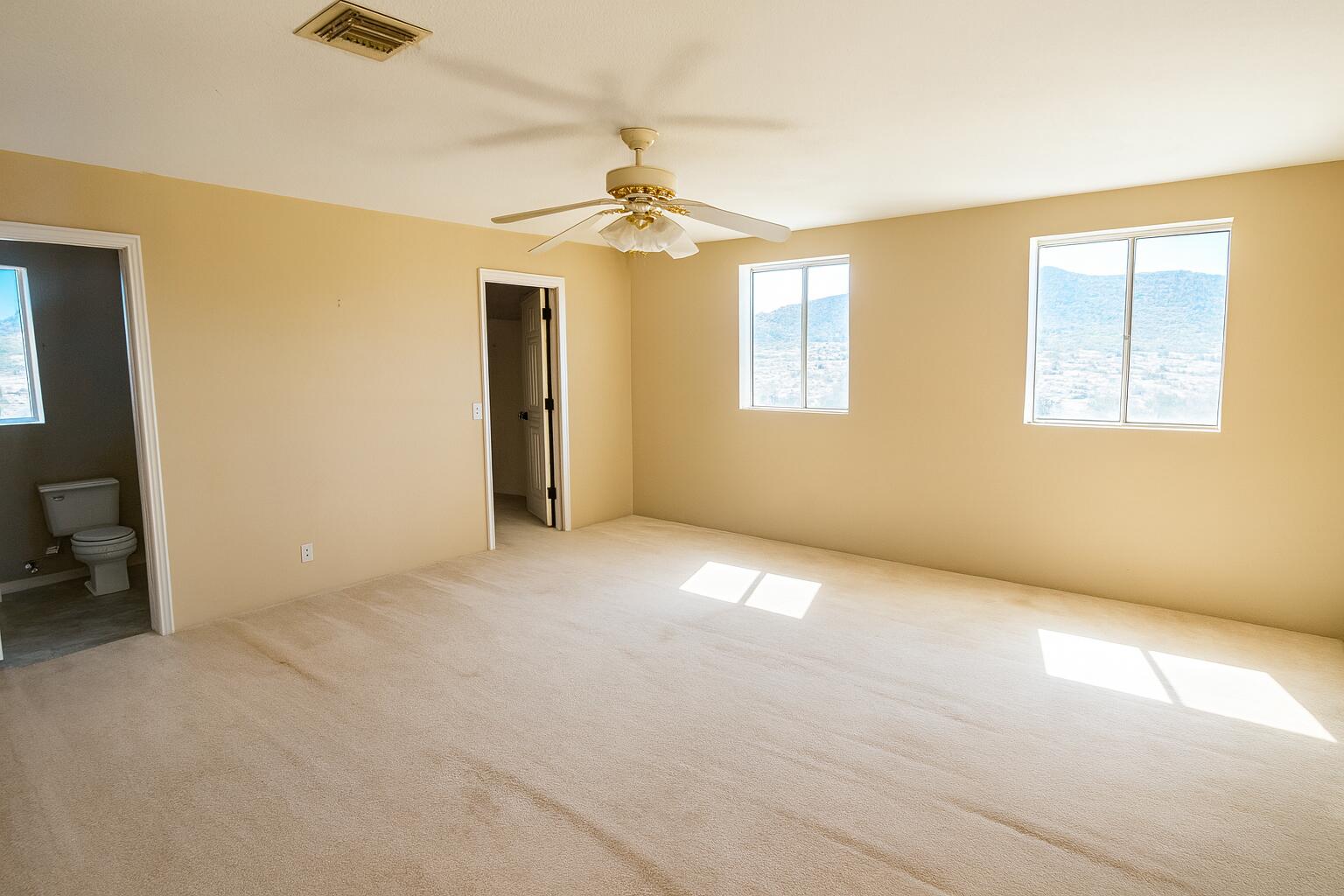 50928 Bell Road Johnson Valley, CA 92285 - Photo 15 of 27 an empty room with windows and ceiling fan
