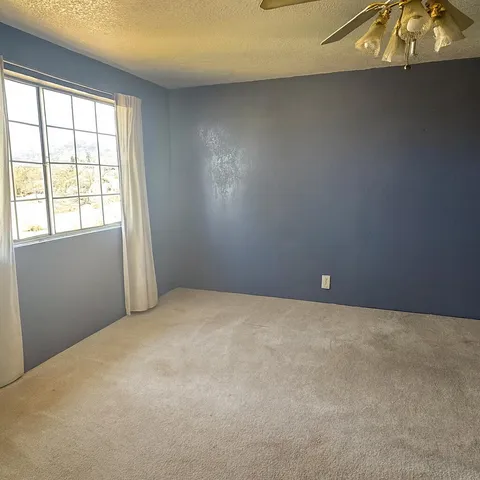 a view of a blue umbrella