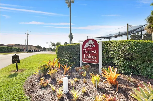 a view of a street with potted plants