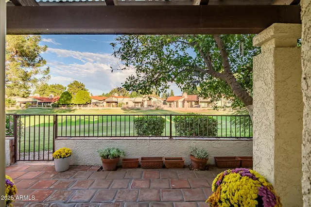 a view of outdoor space with seating area