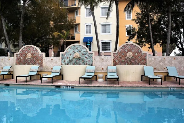 a view of a table and chairs in patio