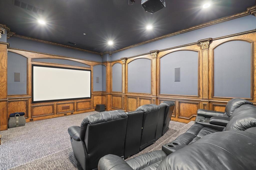 6512 Old Gate Road Plano, TX 75024 - Photo 24 of 40 The Media Room is 3 levels so everyone can see and nicely sized for your next Super Bowl party!