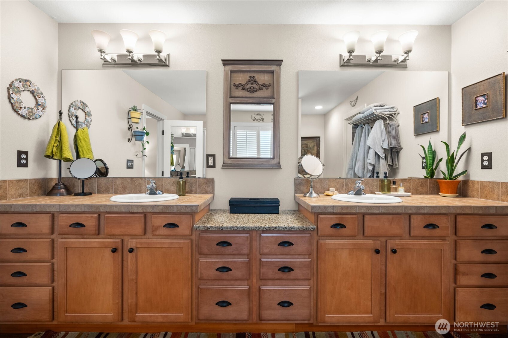 3114 Walker Road DuPont, WA 98327 - Photo 21 of 38 a bathroom with a granite countertop sink vanity granite and a mirror