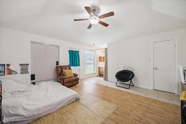 a living room with furniture