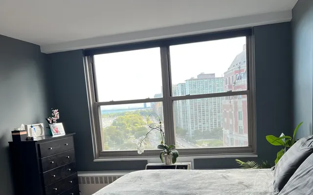 a view of a window in a room