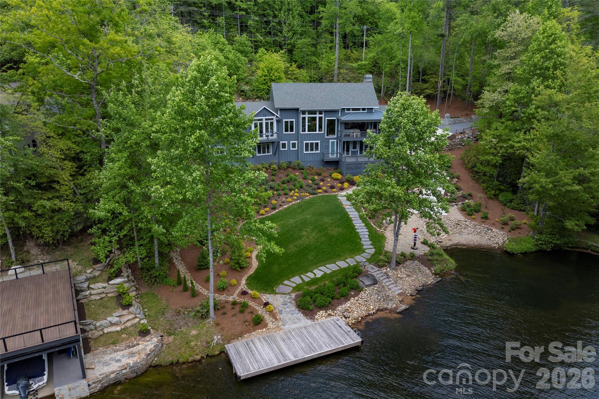 2235 Cold Mountain Road Lake Toxaway, NC 28747 - Photo 43 of 47 an aerial view of a house with a yard