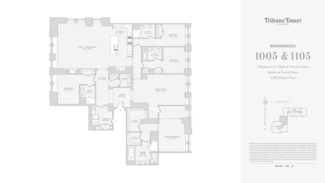 $3,150,000 | 435 North Michigan Avenue, Unit 1005, Chicago, IL 60611