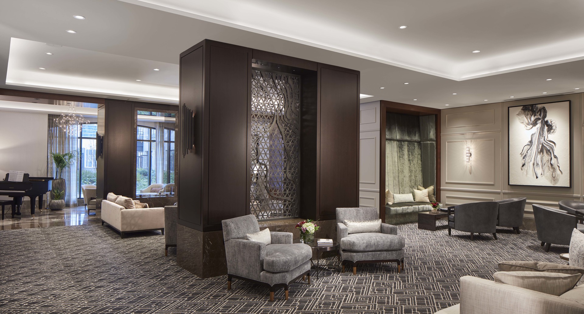 435 North Michigan Avenue, Unit 1005 Chicago, IL 60611 - Photo 6 of 20 a living room with furniture and large windows