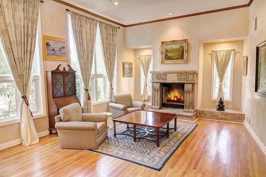10075 Ojai Santa Paula Road Ojai, CA 93023 - Photo 4 of 17 a living room with furniture and a fireplace