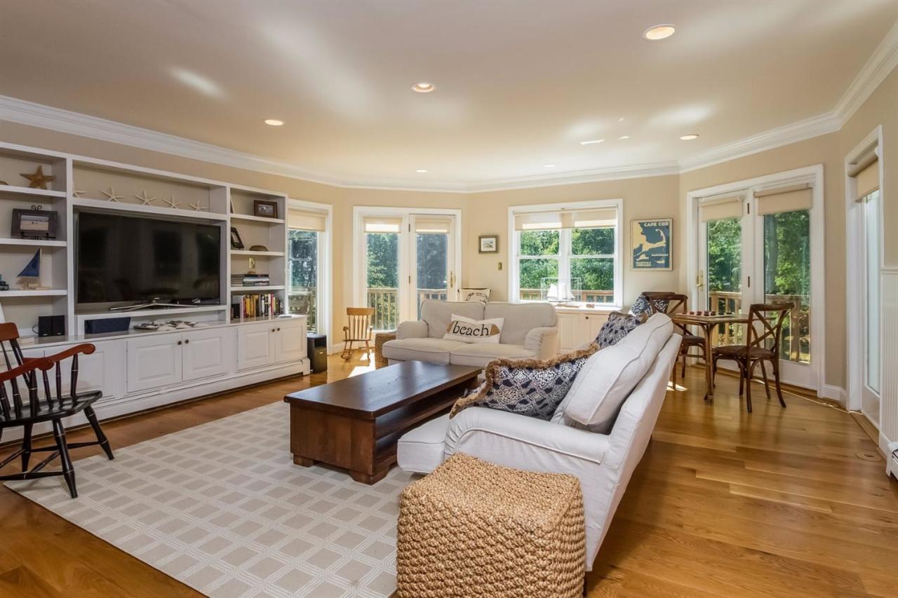 41 Harbor Hill Road Chatham, MA 02633 - Photo 11 of 35 a living room with fireplace furniture and a flat screen tv