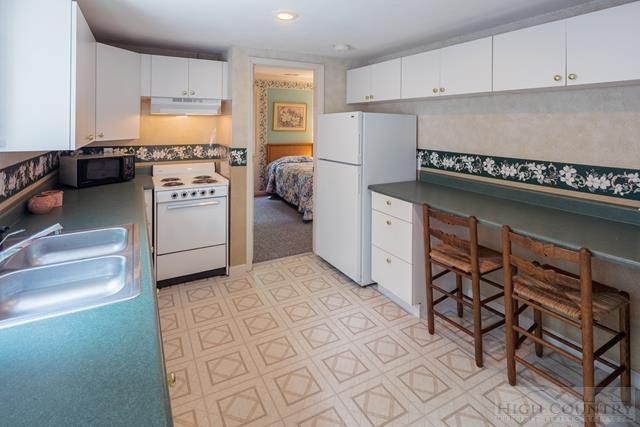 605 Pine Ridge Road Beech Mountain, NC 28604 - Photo 26 of 45 a kitchen with stainless steel appliances a stove a sink and cabinets