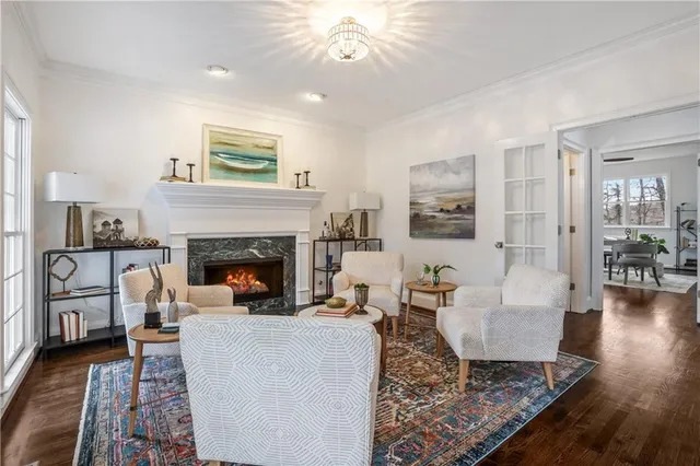 a view of entryway with wooden floor