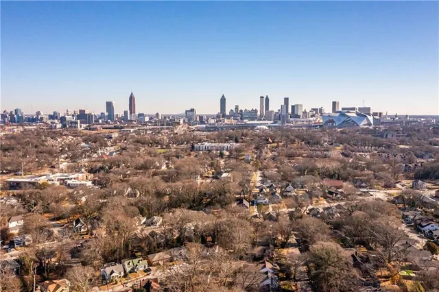 an aerial view of a city