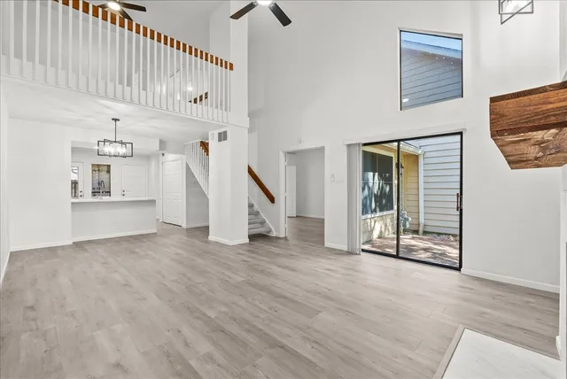 a view of an entryway with stairs