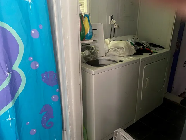 a view of wooden door