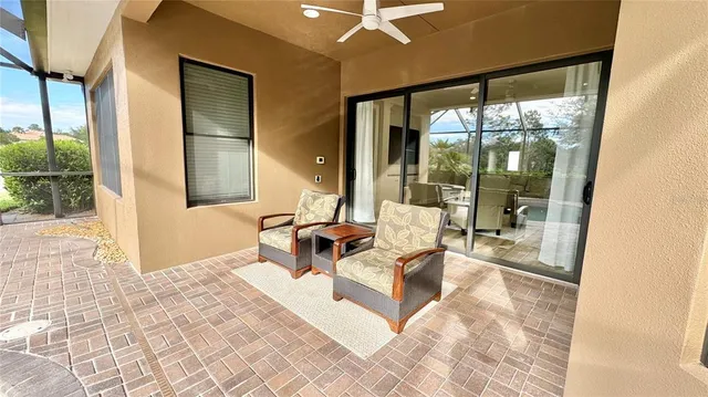 a living room with a large window