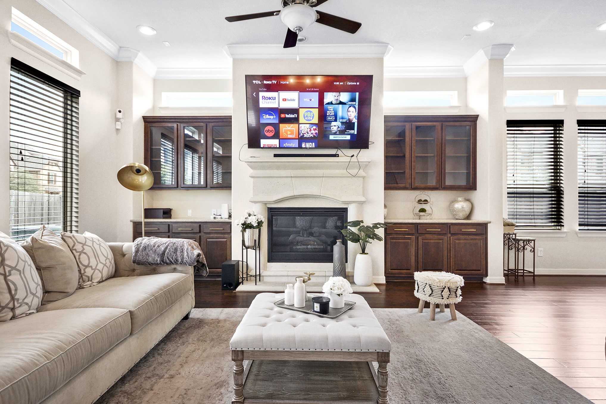 13204 Leighton Gardens Drive Houston, TX 77077 - Photo 6 of 35 a living room with furniture and a fireplace