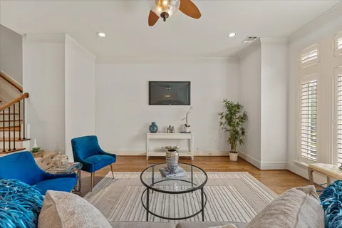 a living room with furniture