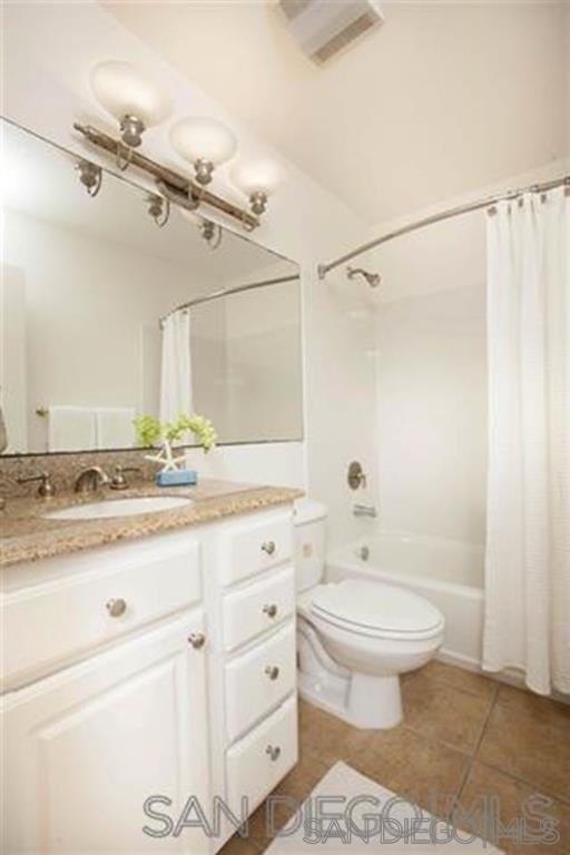 815 Del Mar Downs Road, Unit C Solana Beach, CA 92075 - Photo 14 of 19 a bathroom with a granite countertop sink toilet and shower