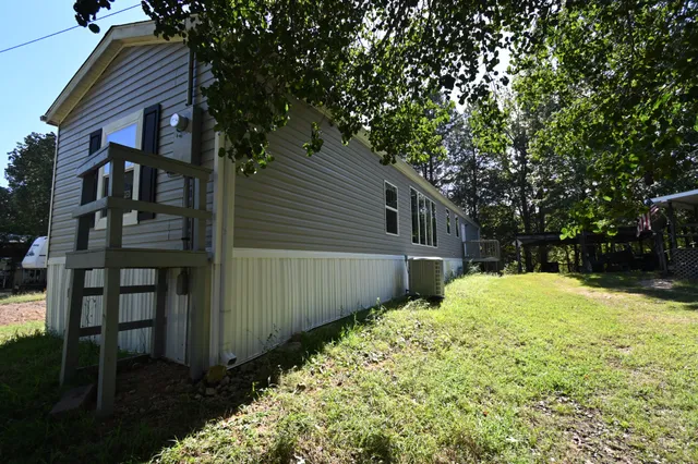 a view of backyard of house
