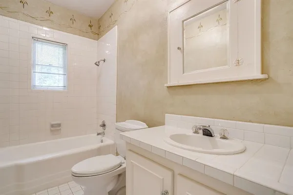 a bathroom with a sink a toilet and a bathtub