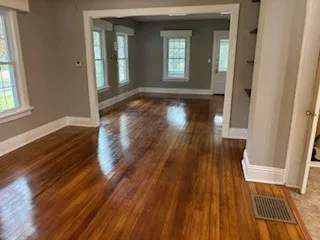 a view of livingroom with hardwood floor and window