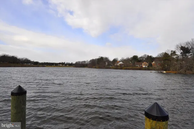 a view of a lake with a city