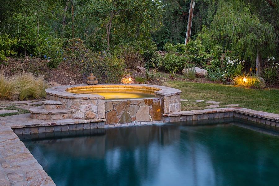 1369 Foothill Road Ojai, CA 93023 - Photo 26 of 30 a view of a swimming pool with a yard