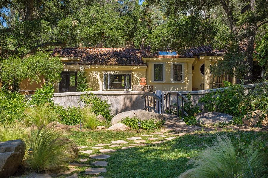1369 Foothill Road Ojai, CA 93023 - Photo 27 of 30 a view of a house with pool and garden